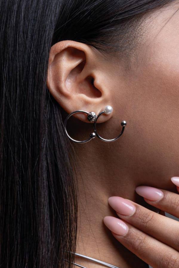 Orecchini Donna 4US Cesare Paciotti Acciaio Semicerchio 4UOR8163W